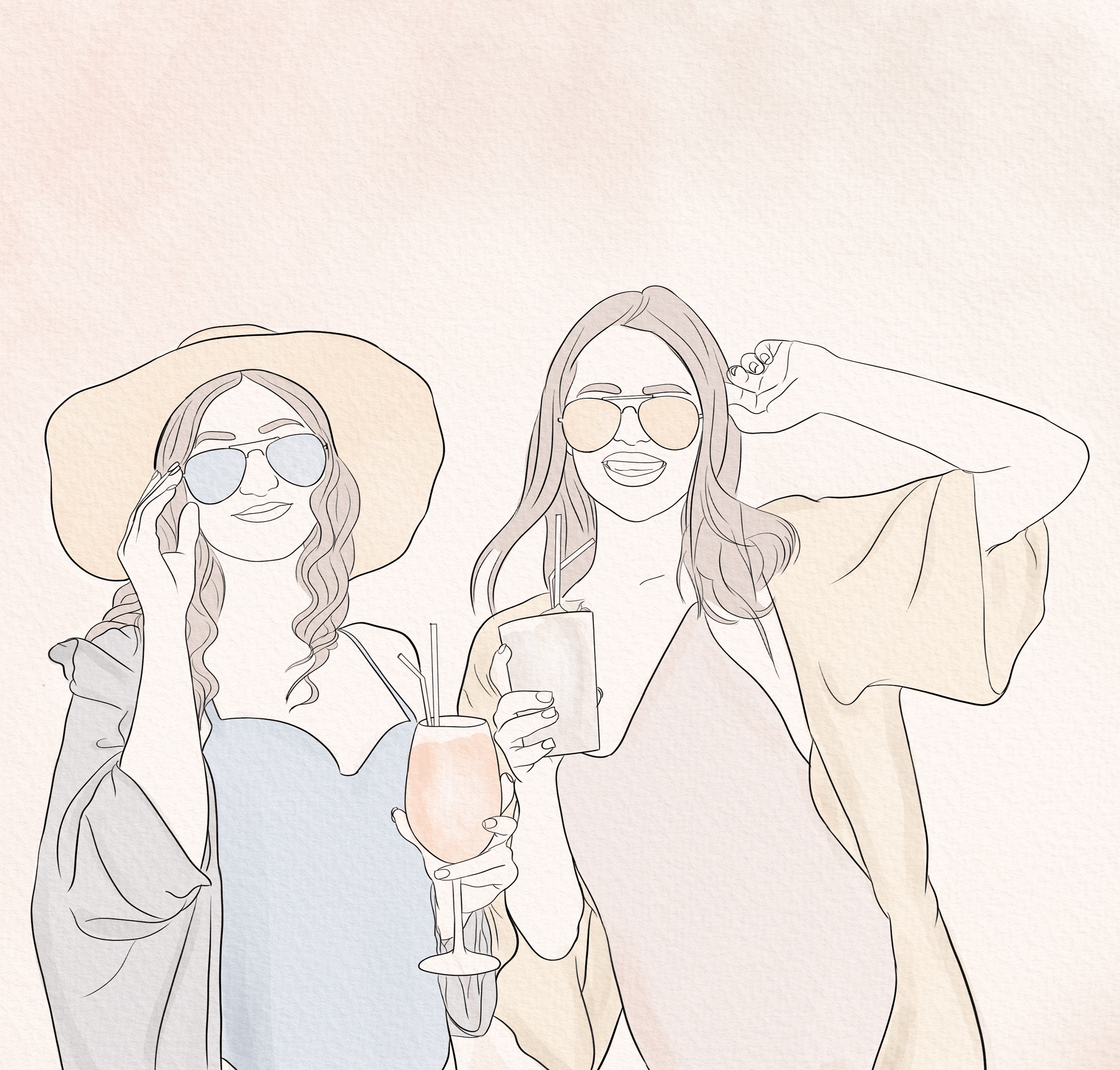 Custom Holiday Line Drawing Art