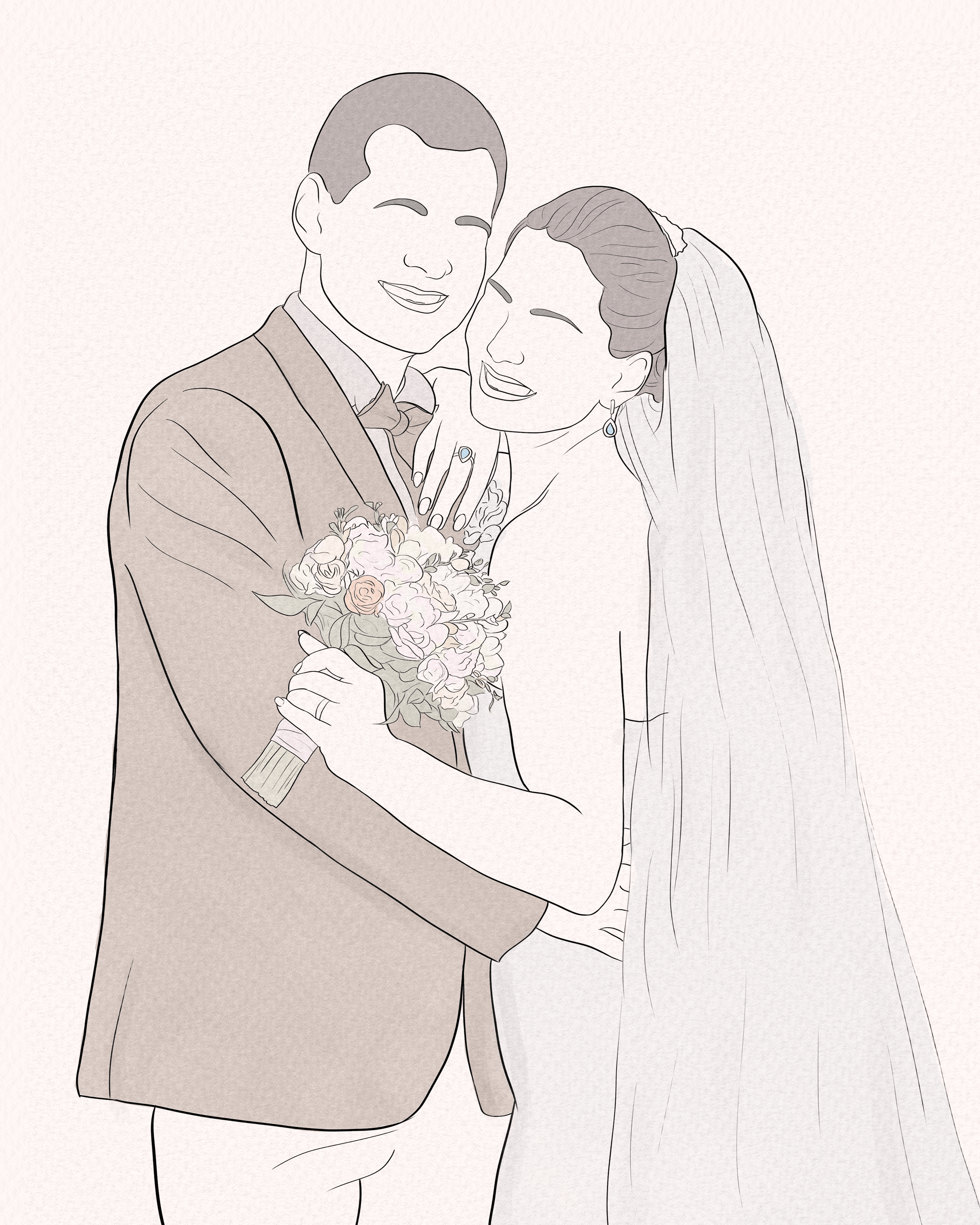 Custom Wedding Line Art