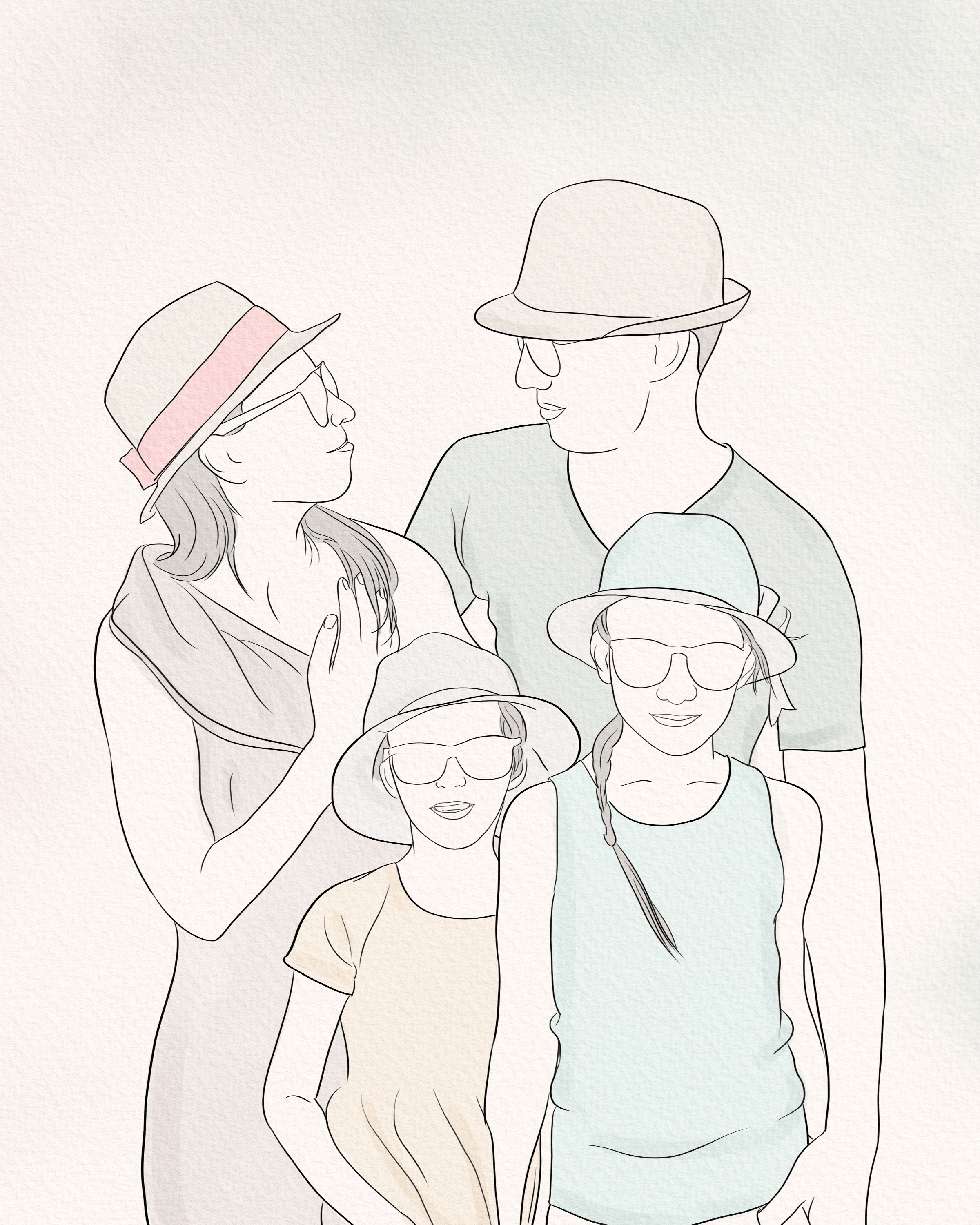 Custom Holiday Line Drawing Art