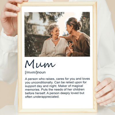 mum definition artwork of an elderly mom with her daughter