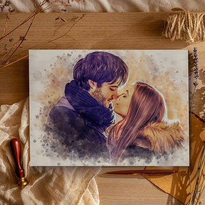 Personalized Watercolor Memorial Portrait