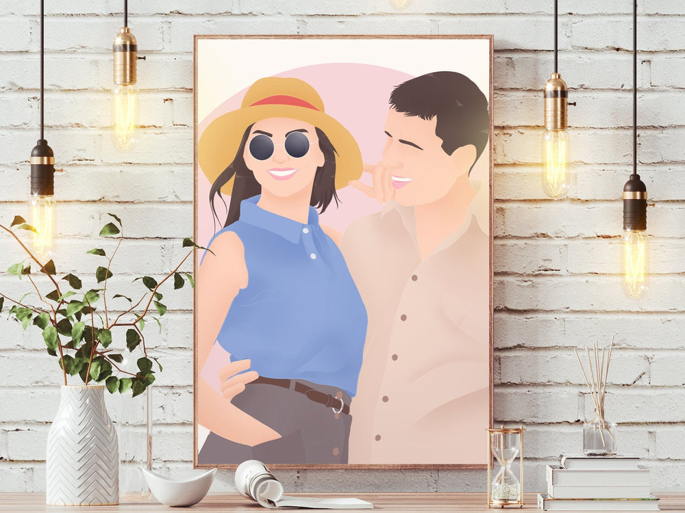 faceless birthday painting of a happy couple