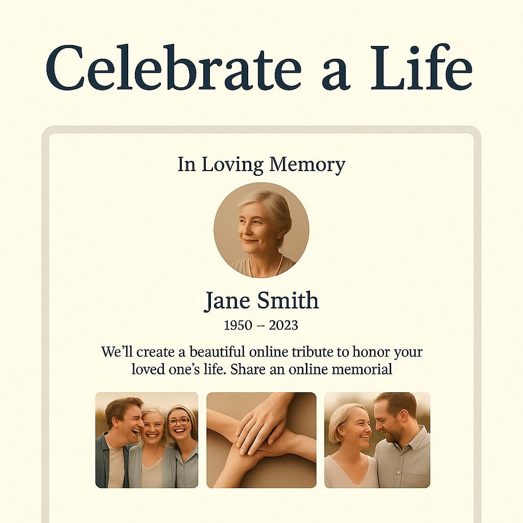 We Will Create a Dedicated Memorial Page Of Your Loved One To Share With Your Family & Friends