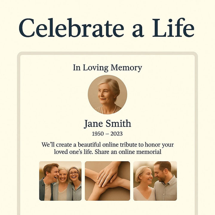 We Will Create a Dedicated Memorial Page Of Your Loved One To Share With Your Family & Friends