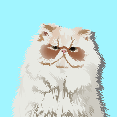 cat vector of an annoyed white cat