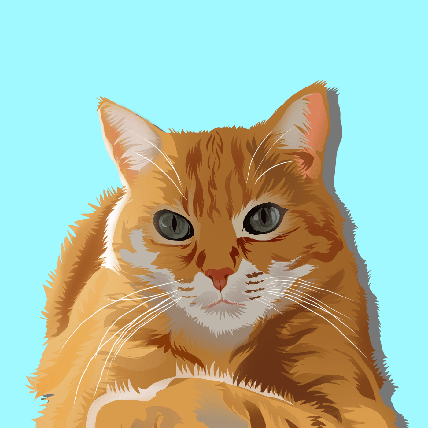 cat vector of a relaxed orange cat