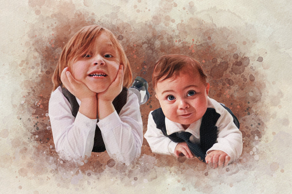 Custom Children Watercolor Portrait
