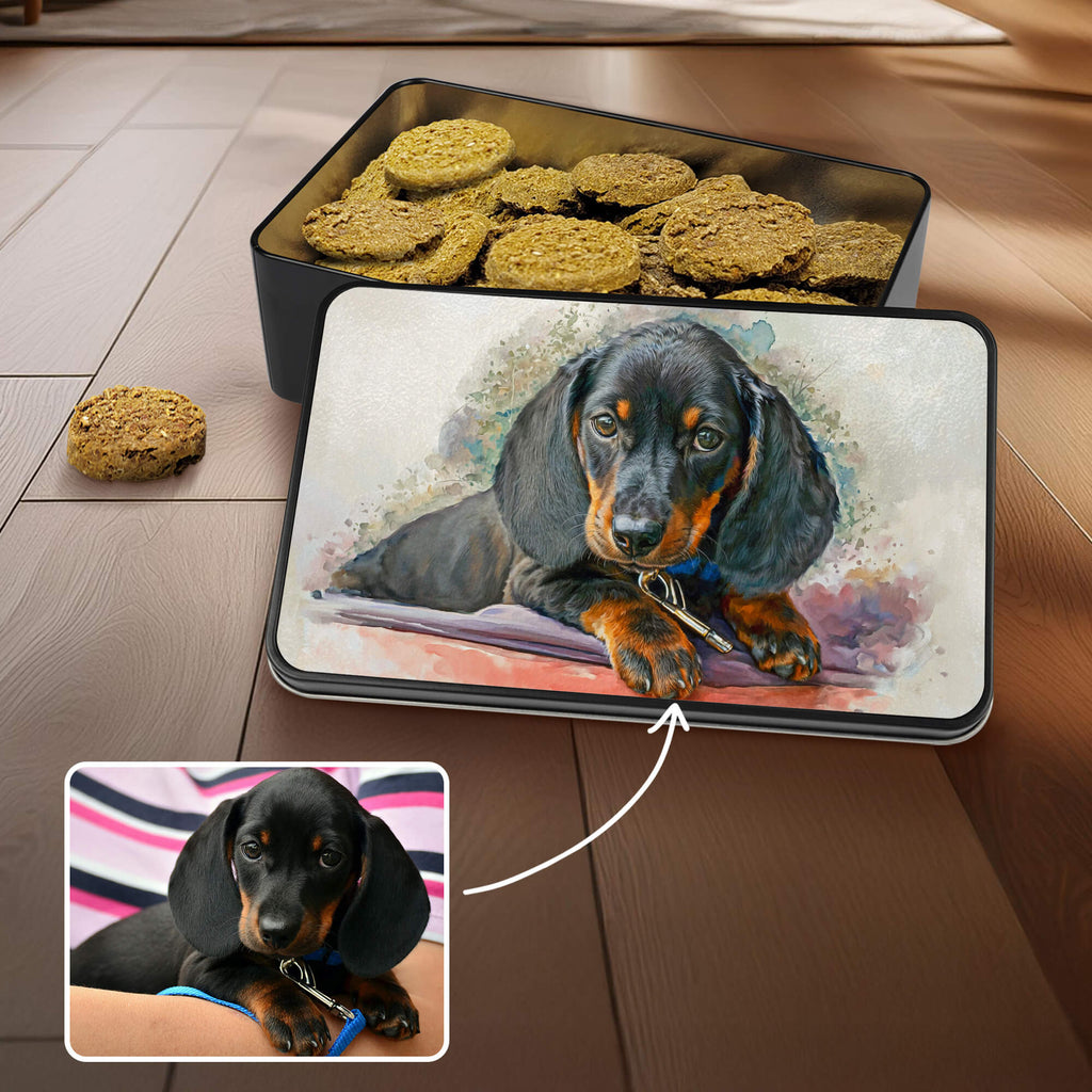 Custom Pet Cookies Tin with Dog Treats