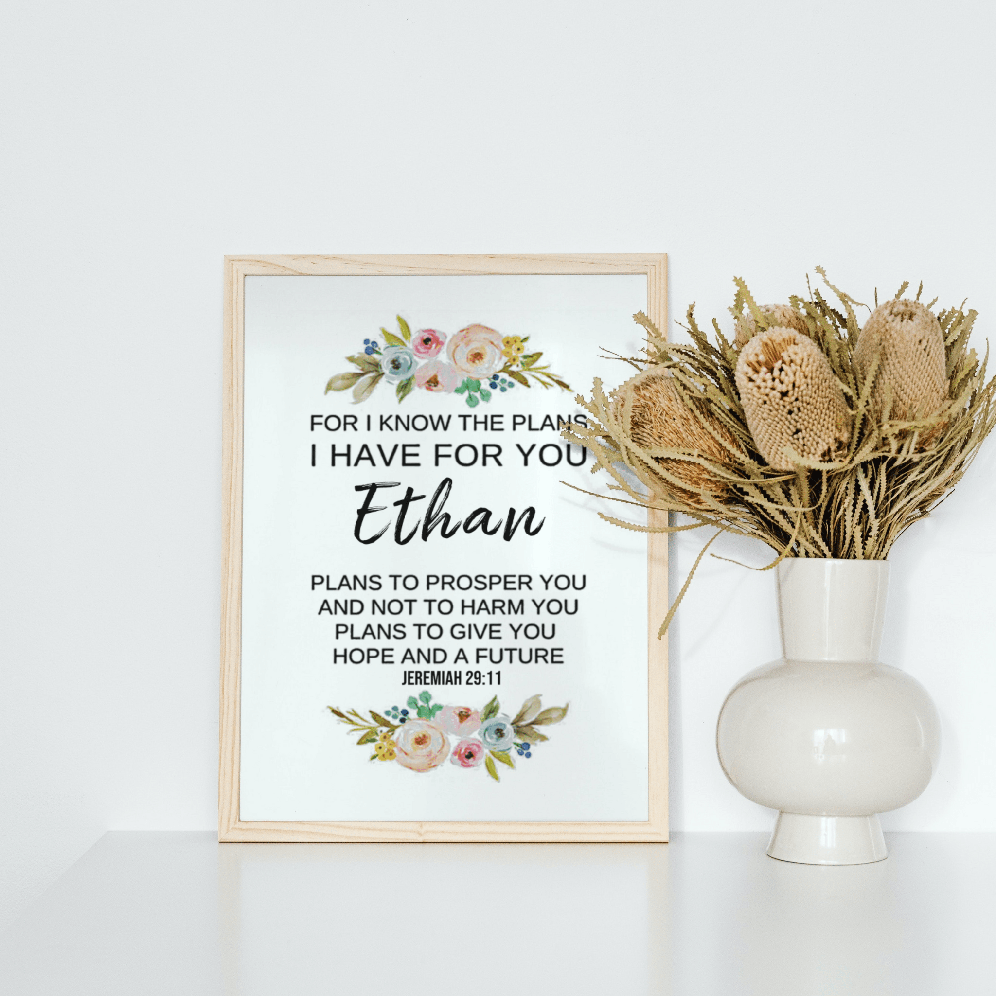 Custom Jeremiah 29:11 Wall Art | For I Know the Plans I Have for You