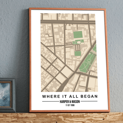 Custom Map Print - Where It All Began