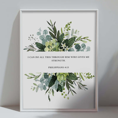 Customizable Bible Verse Floral Artwork