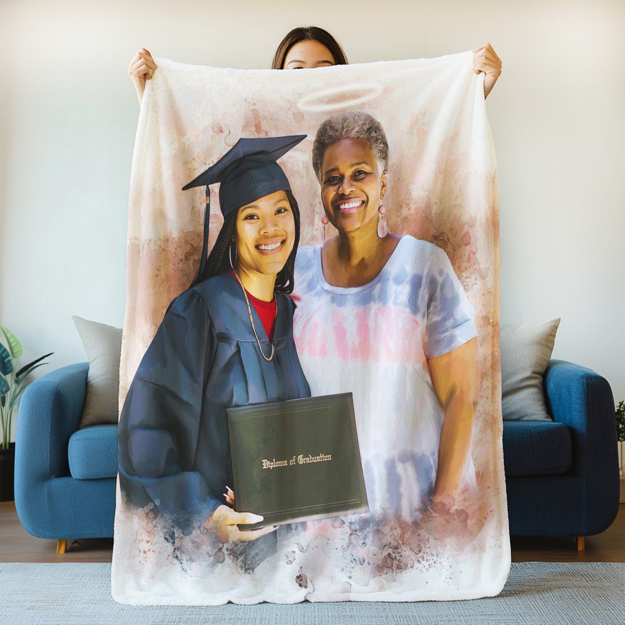 Watercolor Portrait Blanket