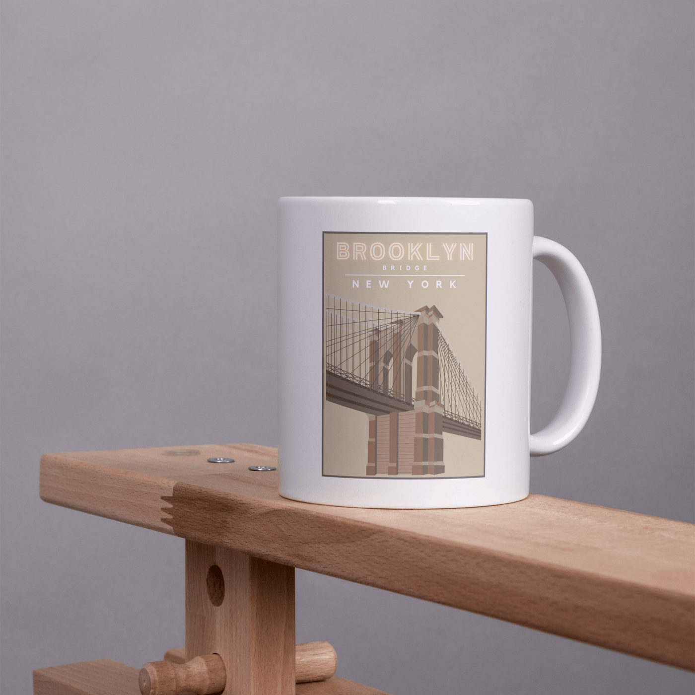 new york mug featuring the Brooklyn bridge
