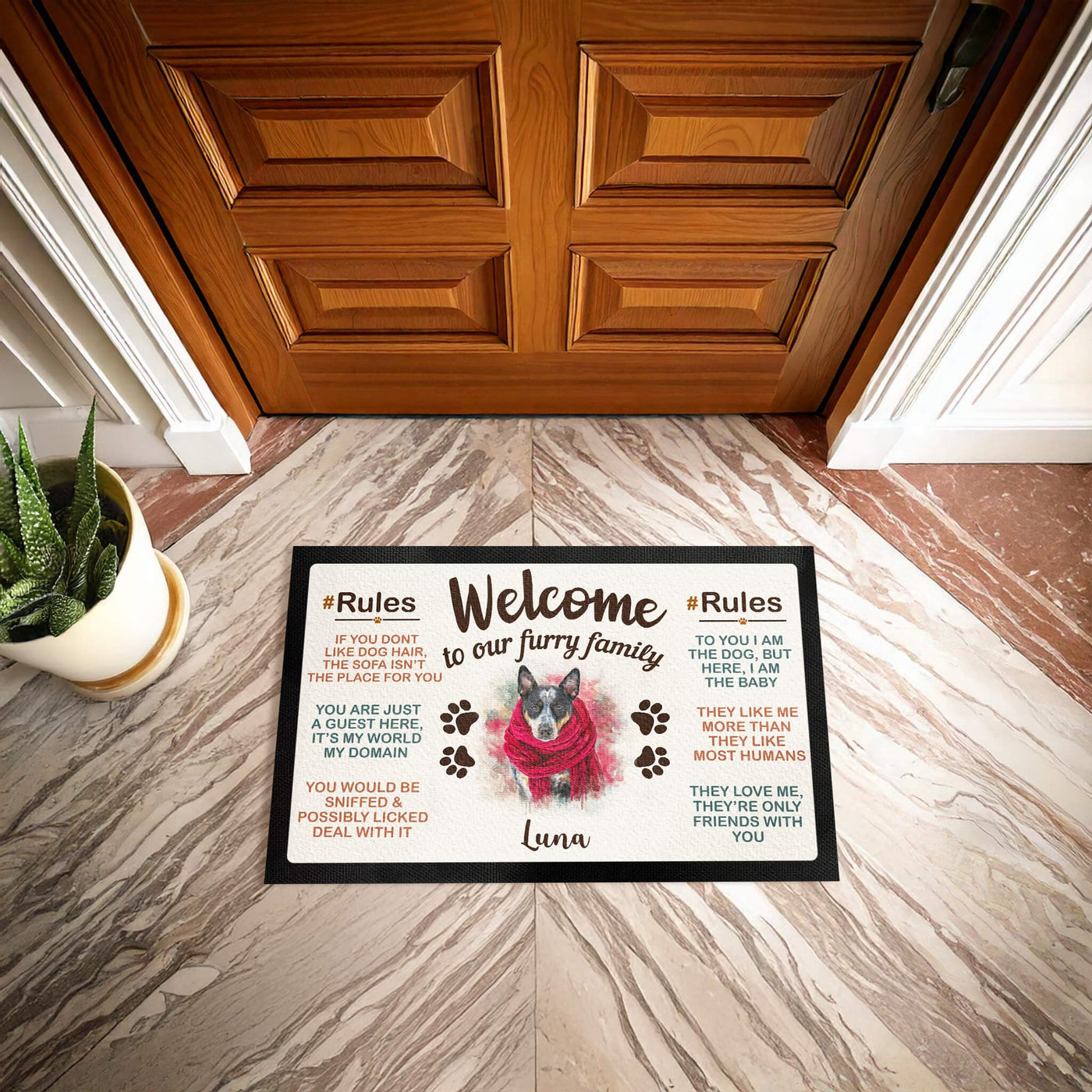 Custom Watercolor Pet Doormat