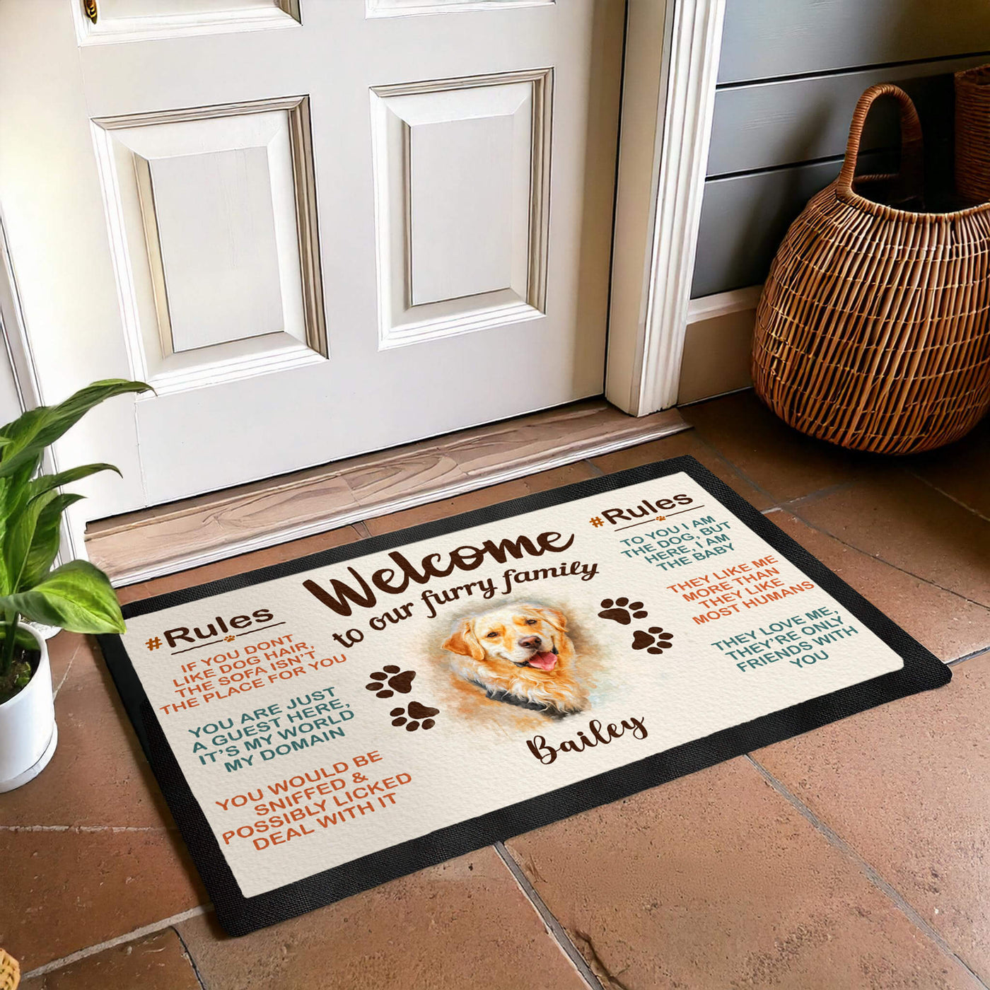 Custom Watercolor Pet Doormat