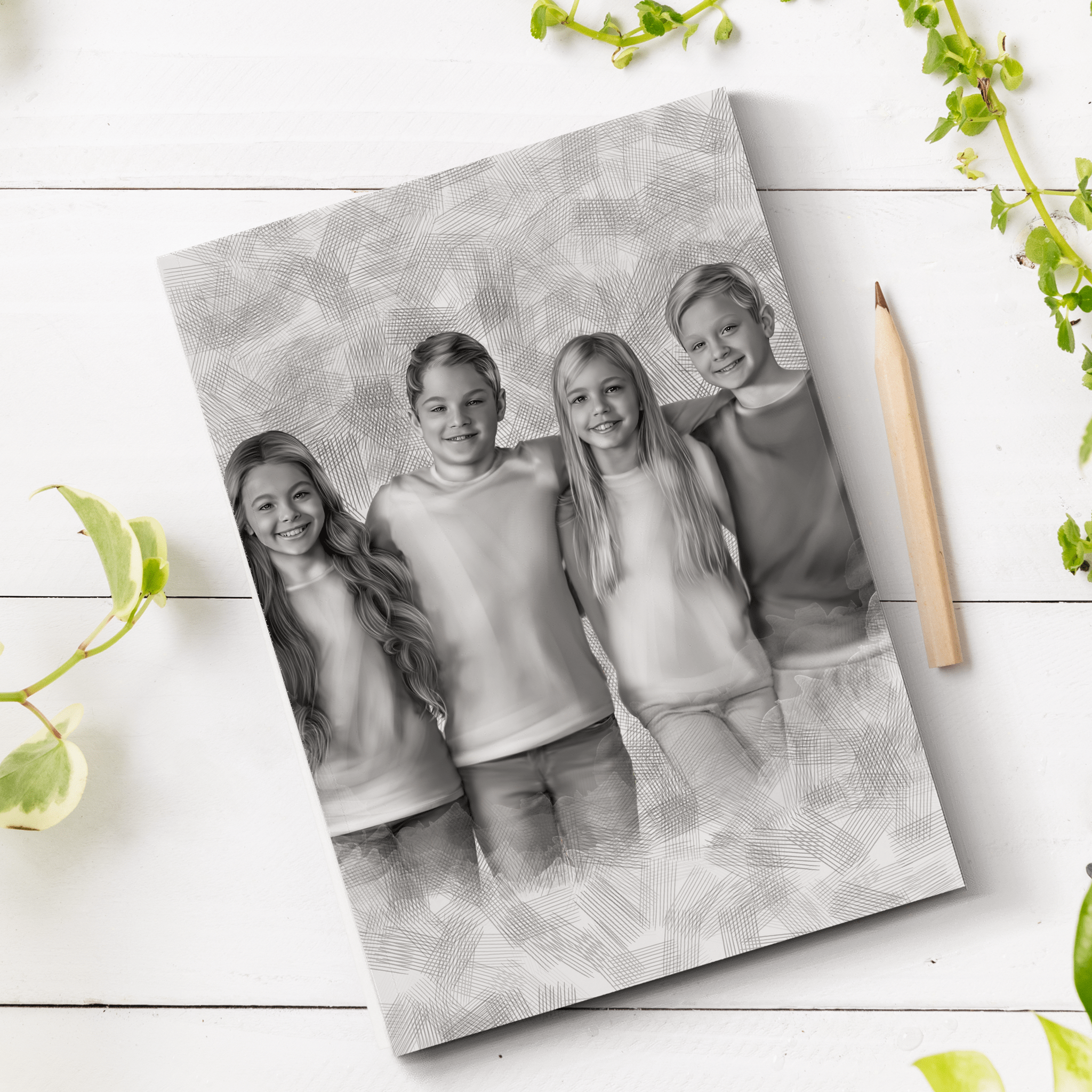 Custom Children Pencil Drawing