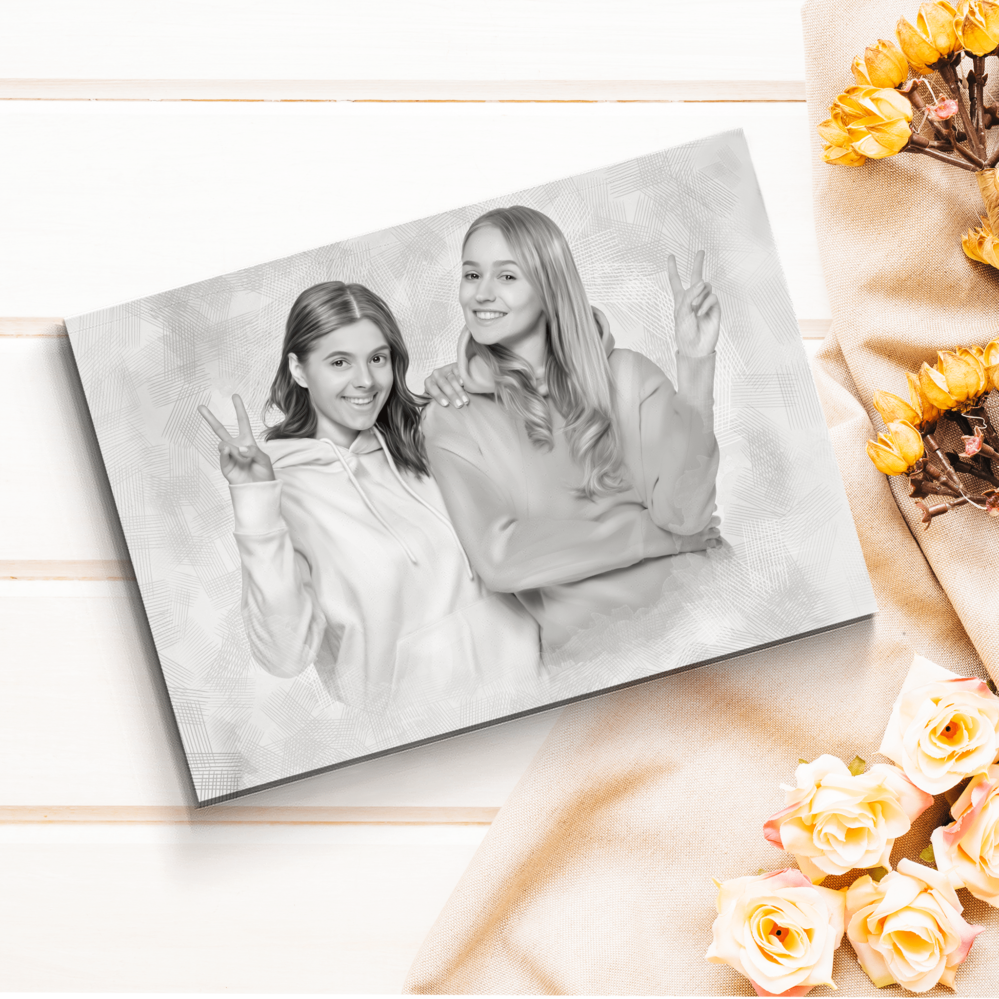 Custom Sister Pencil Drawing