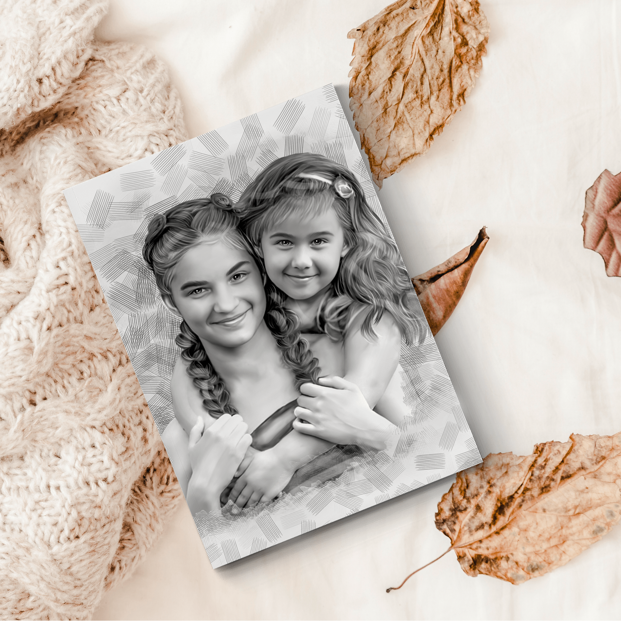 Custom Sister Pencil Drawing