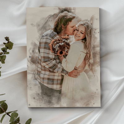 Custom Couple Watercolor Portrait