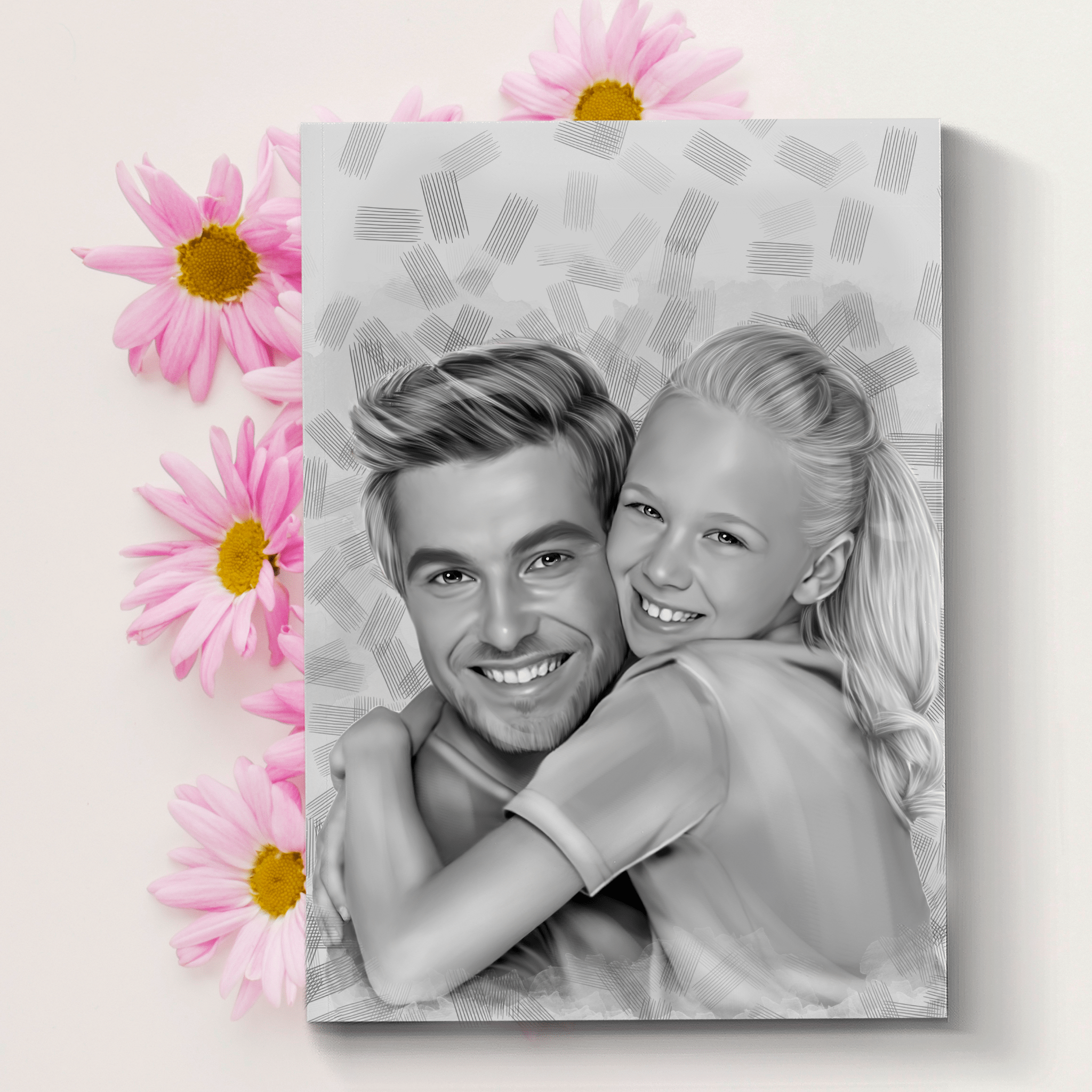 Custom Dad Pencil Drawing