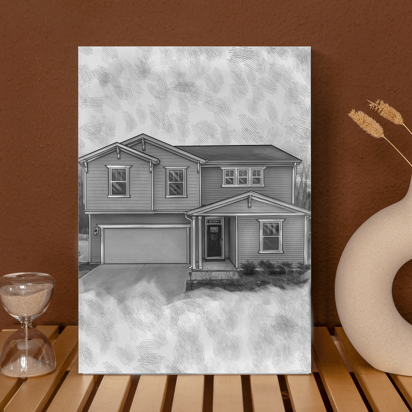 Custom Pencil Drawing of House