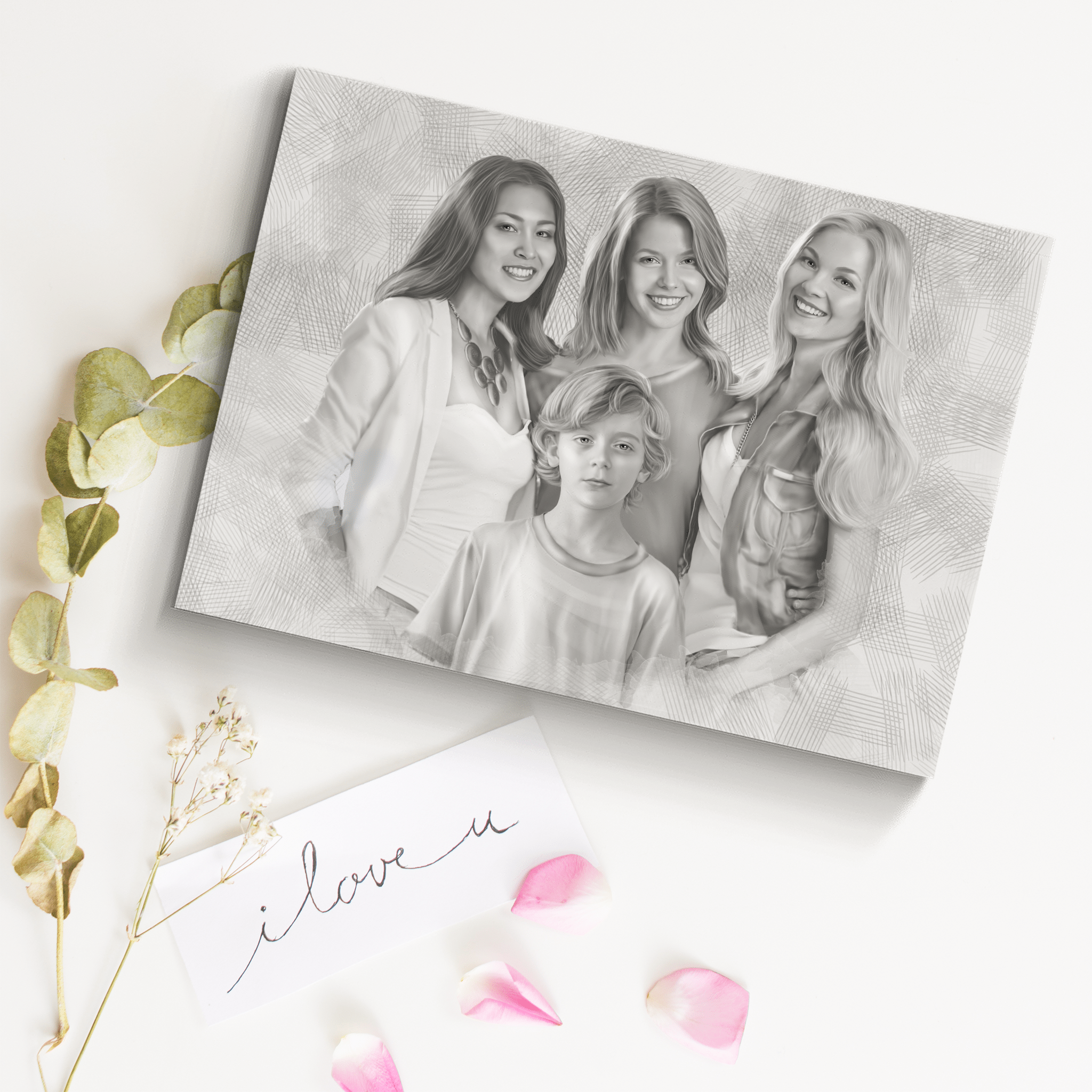 Custom Sister Pencil Drawing