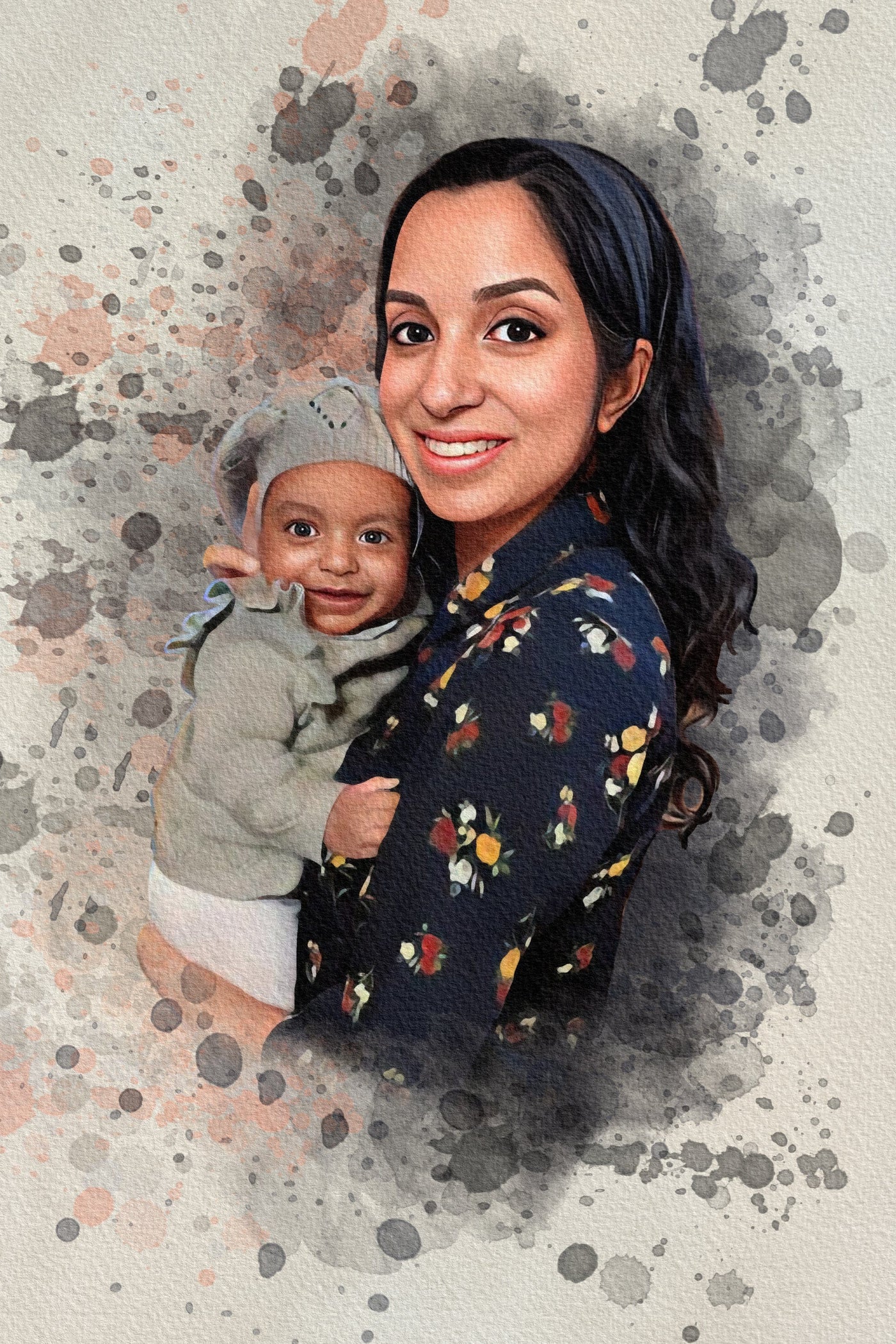 Custom Watercolor Baby Portrait