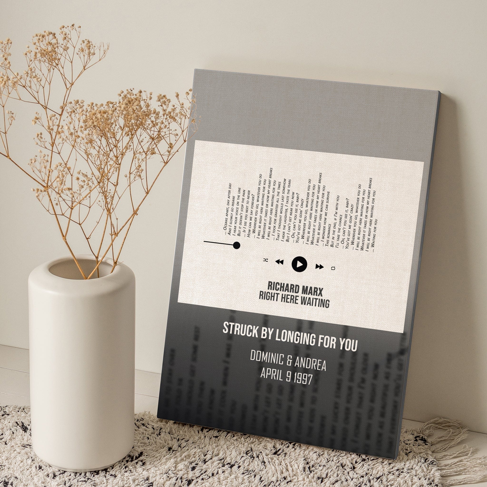 Custom Song Lyrics on Canvas | Favorite Song Lyric Wall Art