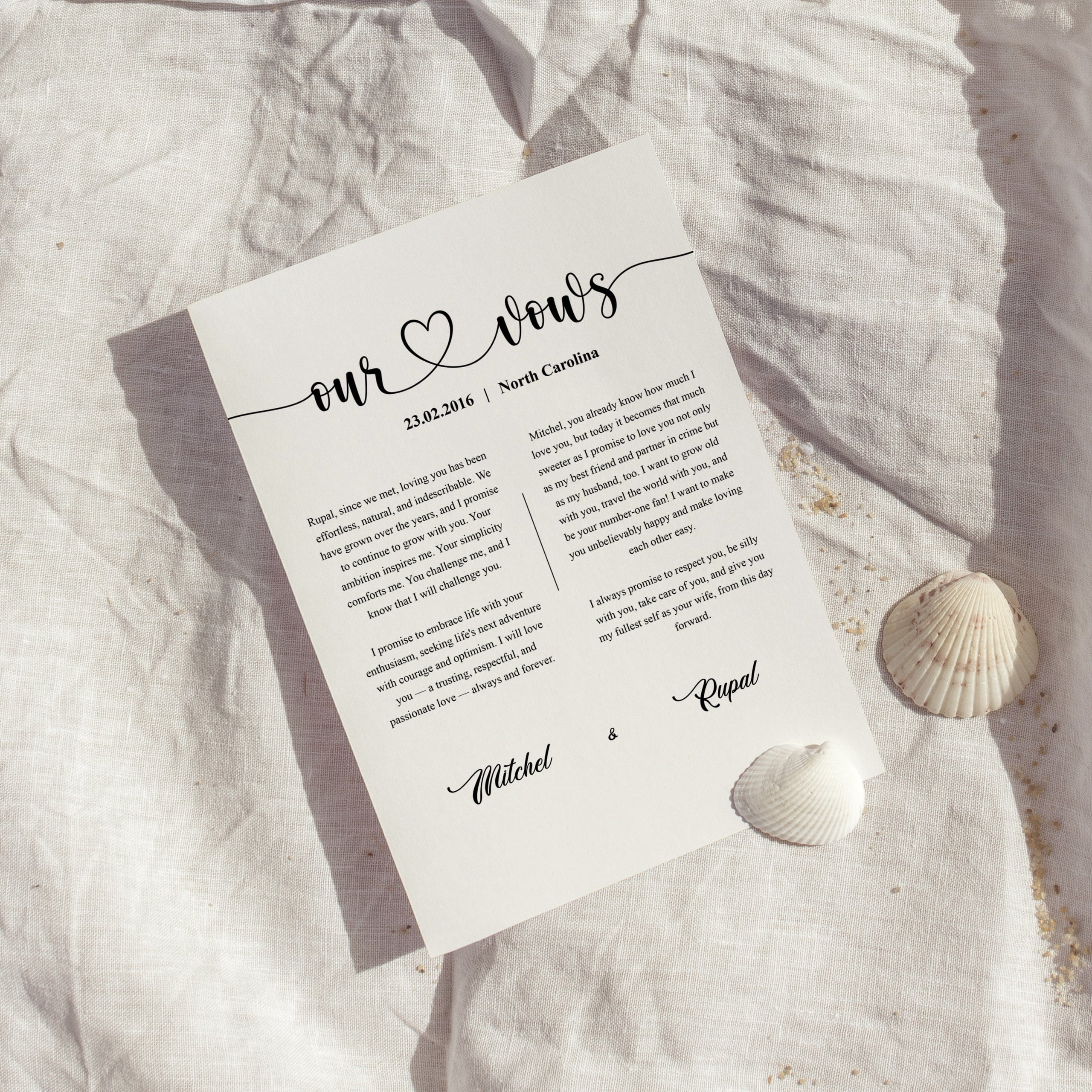 Wedding Vows Memorial Portrait