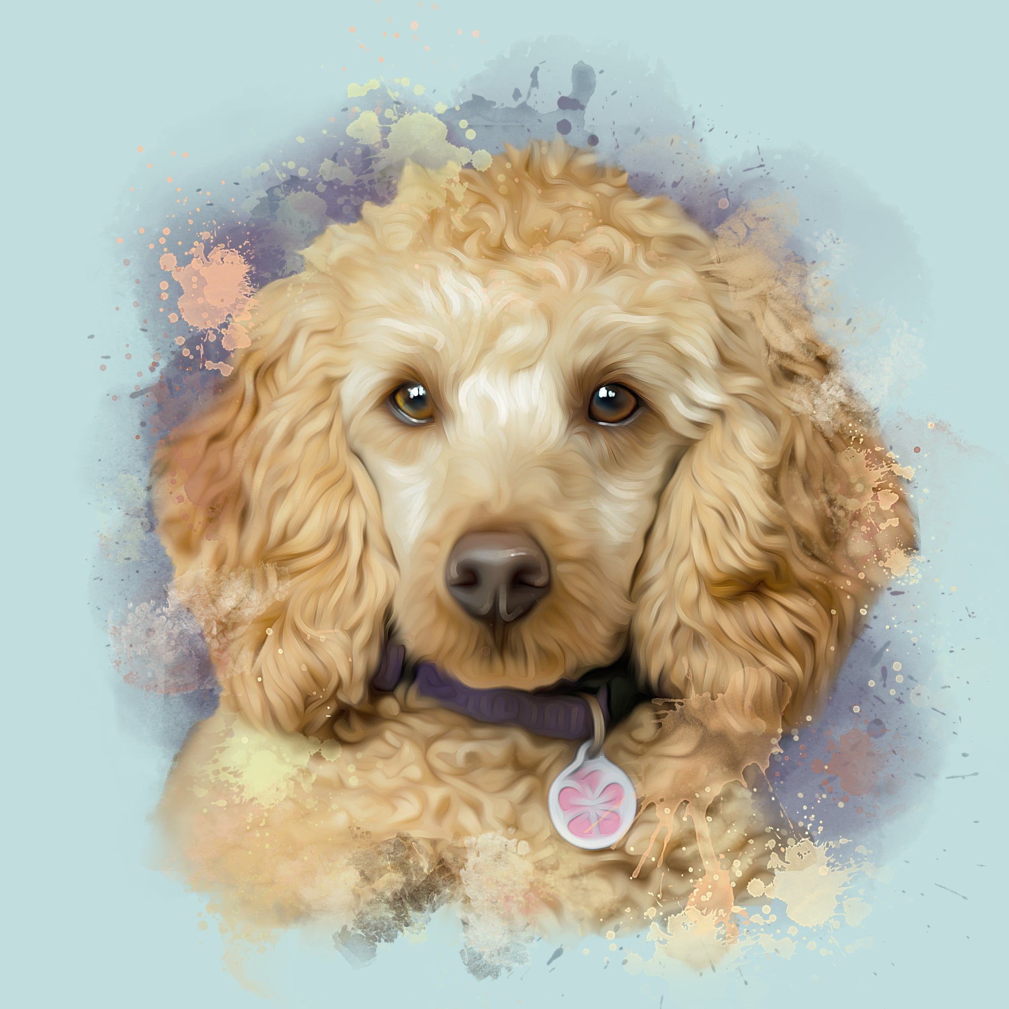 Custom Dog Watercolor Painting